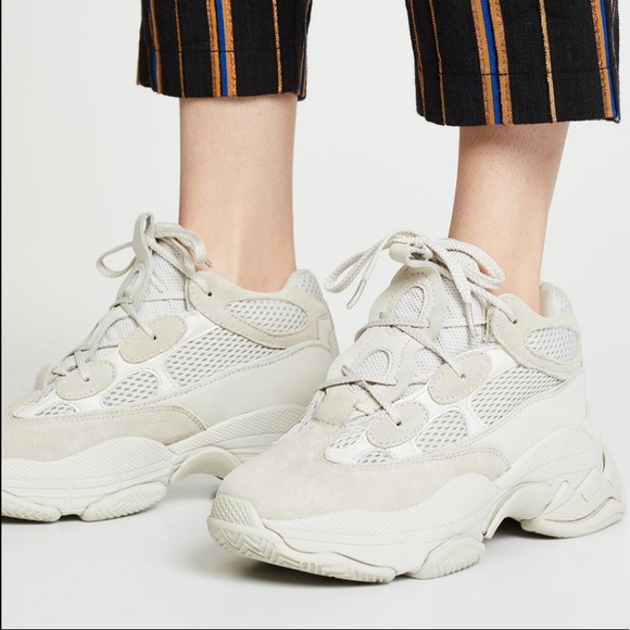 Jeffrey Campbell Shoes | Jeffrey Campbell White Hotline Dad Sneakers | Color: Cream/White | Size: 6 | Rpaaule's Closet